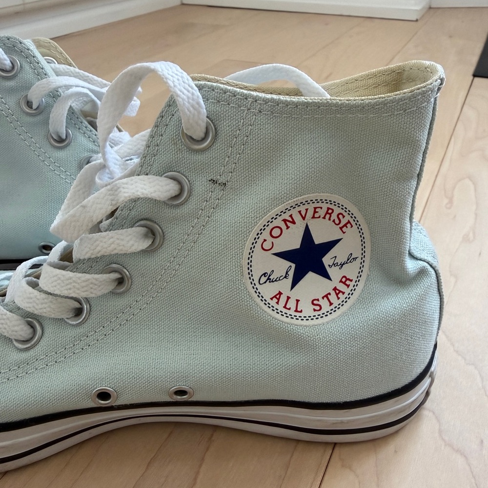 Converse High Top Sneakers - Mint Green & White - Picture 4 of 9